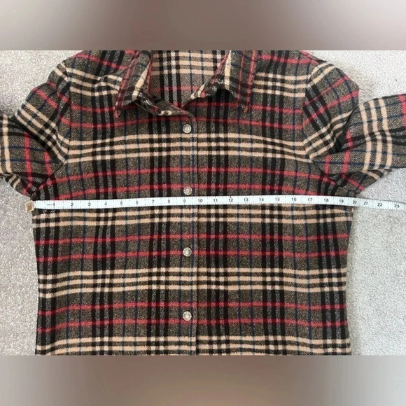 Evan Picone | Vintage Wool Blend Dark Plaid Button Up Blazer | Size 12 - Picture 6 of 8